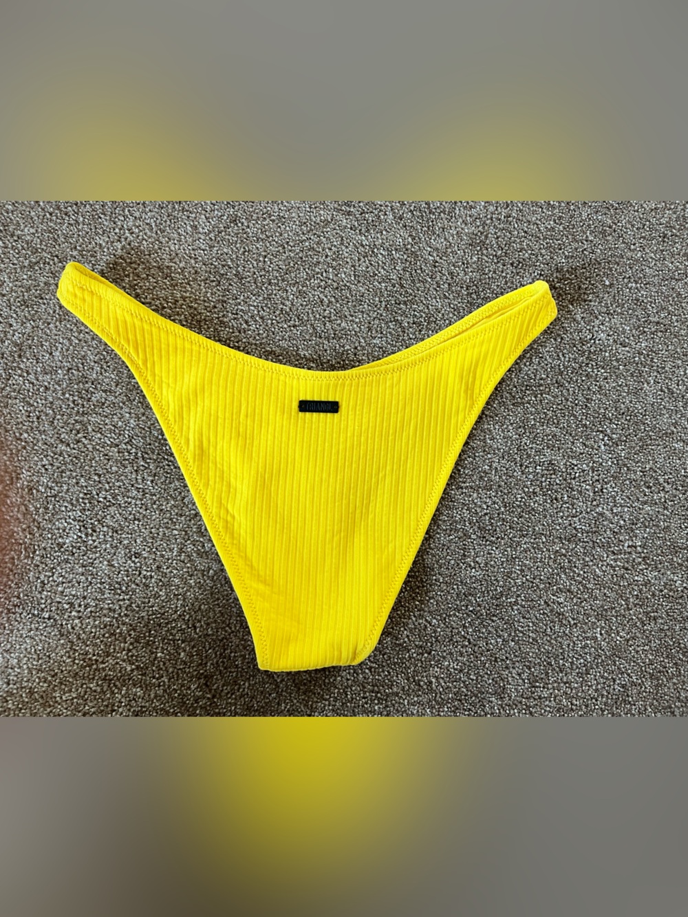 Triangl Yellow Ribbed Bikini Bottom - Picture 4 of 5